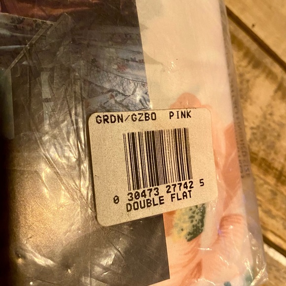 🔥Springmaid Double Flat Sheet Garden Gazebo Pink - Vintage🔥 NIP - Picture 5 of 8